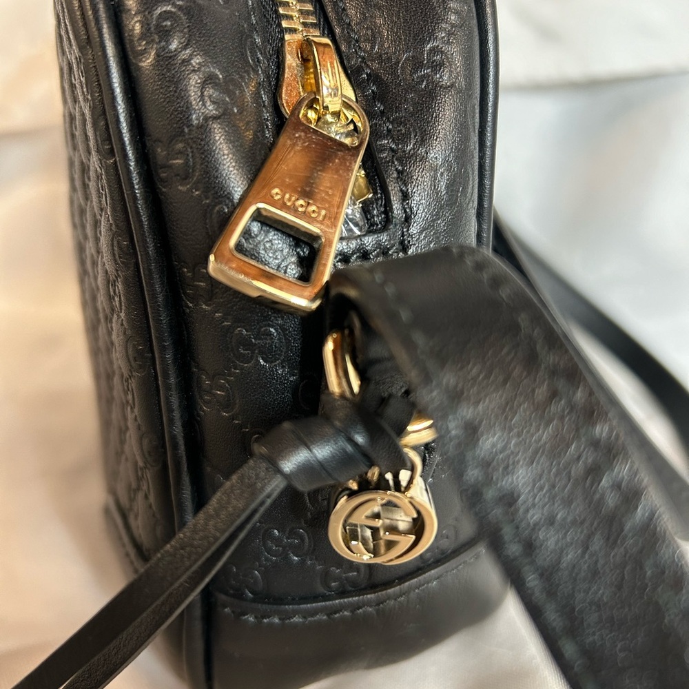 GUCCI Microshima GG Black Unisex Crossbody Bag 449413 BMJ1G 1000 ** - Picture 11 of 16